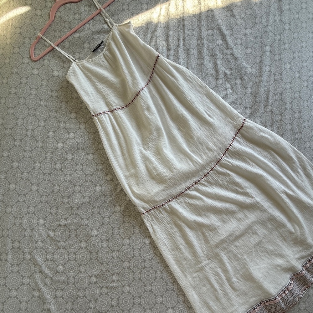 Esmara by Heidi Klum White Boho Embroidered Maxi Dress Size 8 - Picture 4 of 14